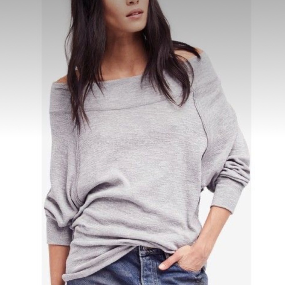 Free People Palisades Off the Shoulder Top (sweatshirt) size M